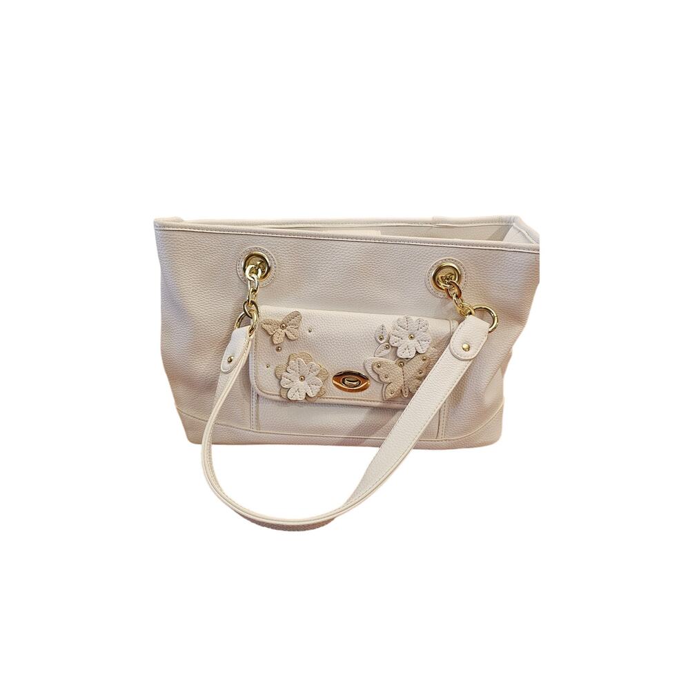 White Floral and Butterfly Purse